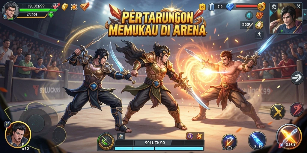 Tangkapan layar gameplay <strong>99LUCK99</strong> yang menampilkan aksi pertarungan yang mendebarkan.
