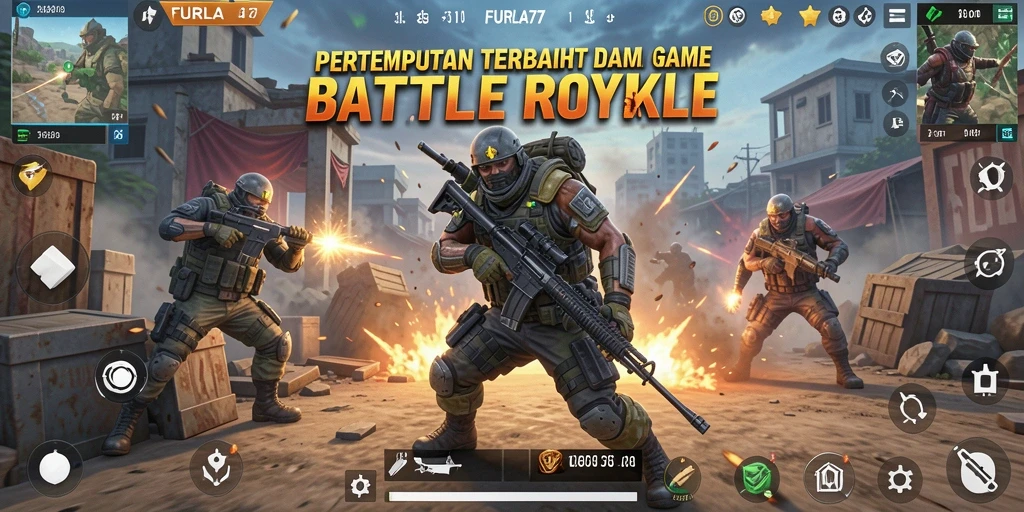 Tangkapan layar utama FURLA77 yang menunjukkan aksi pertempuran seru.