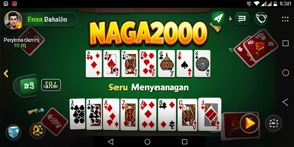 Tampilan gameplay seru NAGA2000 dengan berbagai mode permainan Domino.