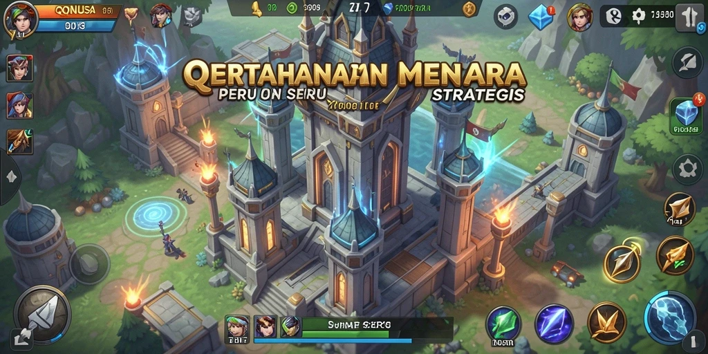 Tampilan menakjubkan dari gameplay Tower Defense QQNUSA.